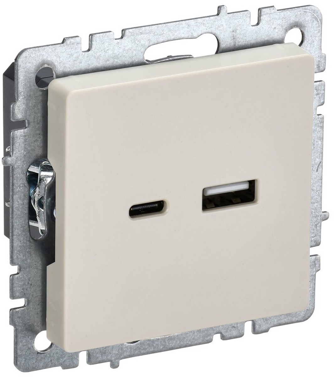 IEK Brite Бежевый Розетка IEK BRITE USB A+C 18Вт РЮ11-1-БрКр бежевый BR-U22-018-K10