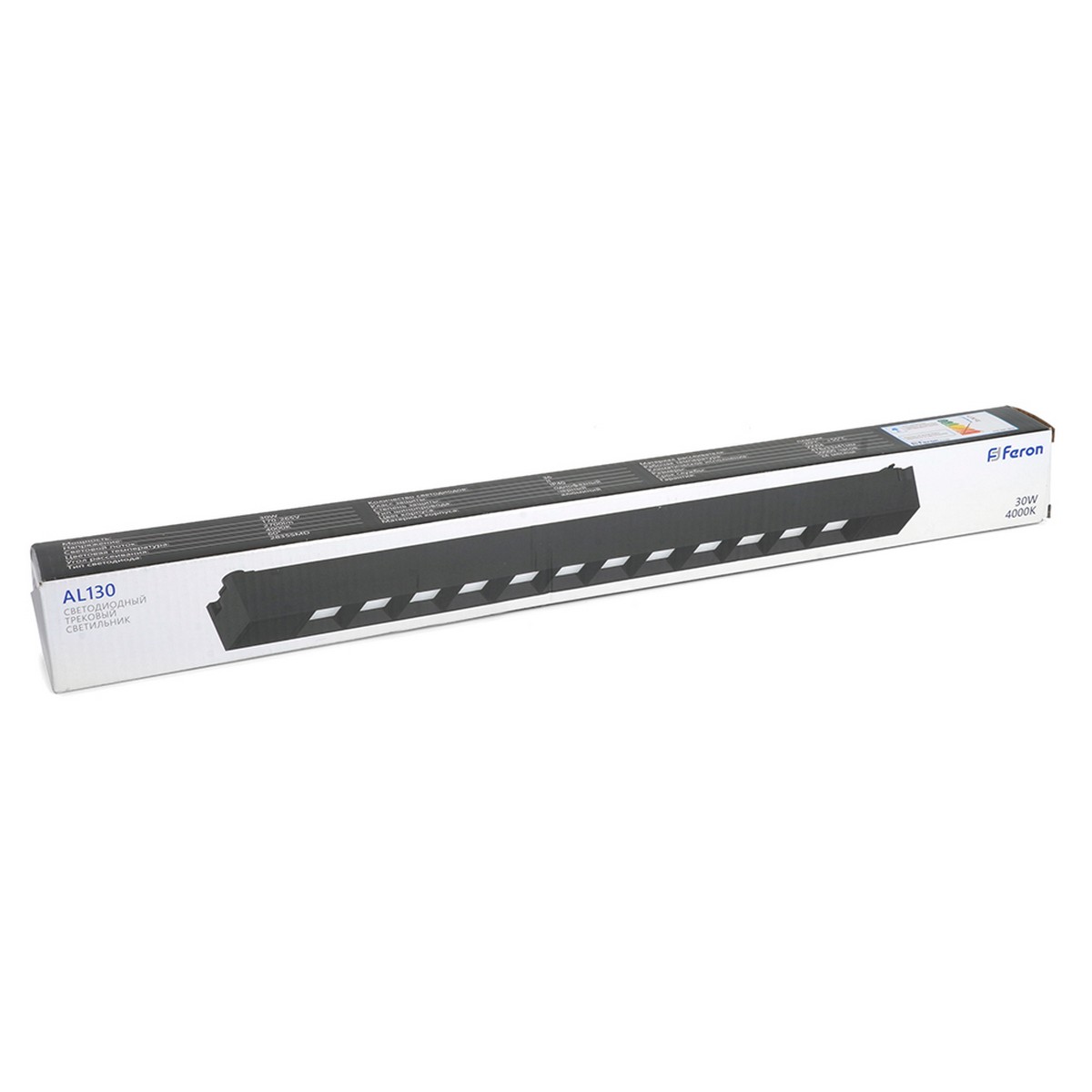 Трековые светодиодные светильники Светодиодный светильник Feron AL130 трековый однофазный 30W 4000K 60 град. черный 48374 