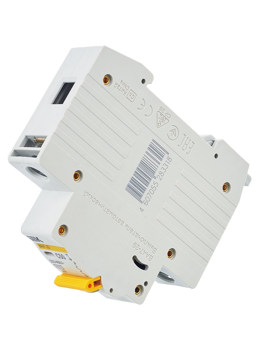 1 полюсные (однополюсные) Автоматический выключатель IEK KARAT ВА47-29 1Р 50А 4,5кА х-ка С MVA20-1-050-C 