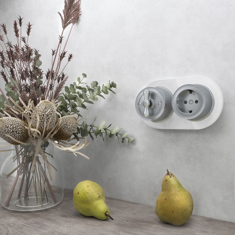 Werkel Ретро Рамка Werkel на 2 поста Favorit Runda (Белый) W0025101