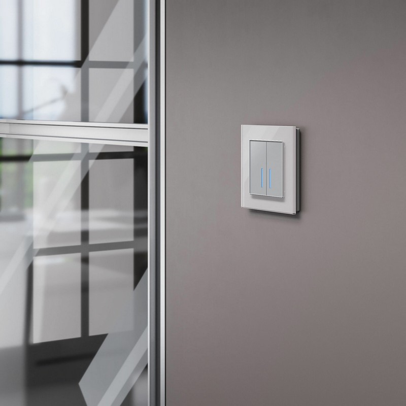 Werkel Серебряный механизмы Сенсорный Выключатель Werkel двухклавишный с подсветкой 1000 Вт (серебряный) W4520006