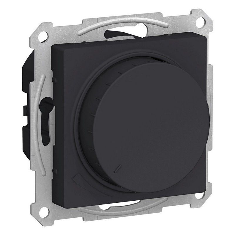 AtlasDesign Карбон Светорегулятор Systeme Electric AtlasDesign Карбон (диммер) повор-нажим LED RC 400Вт мех. ATN001023