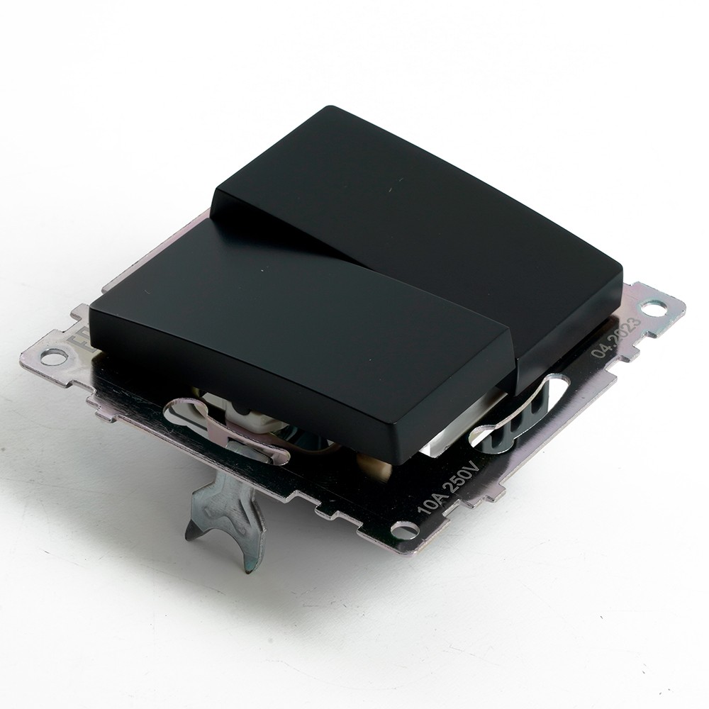 Катрин - Розетки и выключатели Stekker Переключатель 2-клавишный (механизм) STEKKER GLS10-7107-05 250V 10А Катрин черный 49167