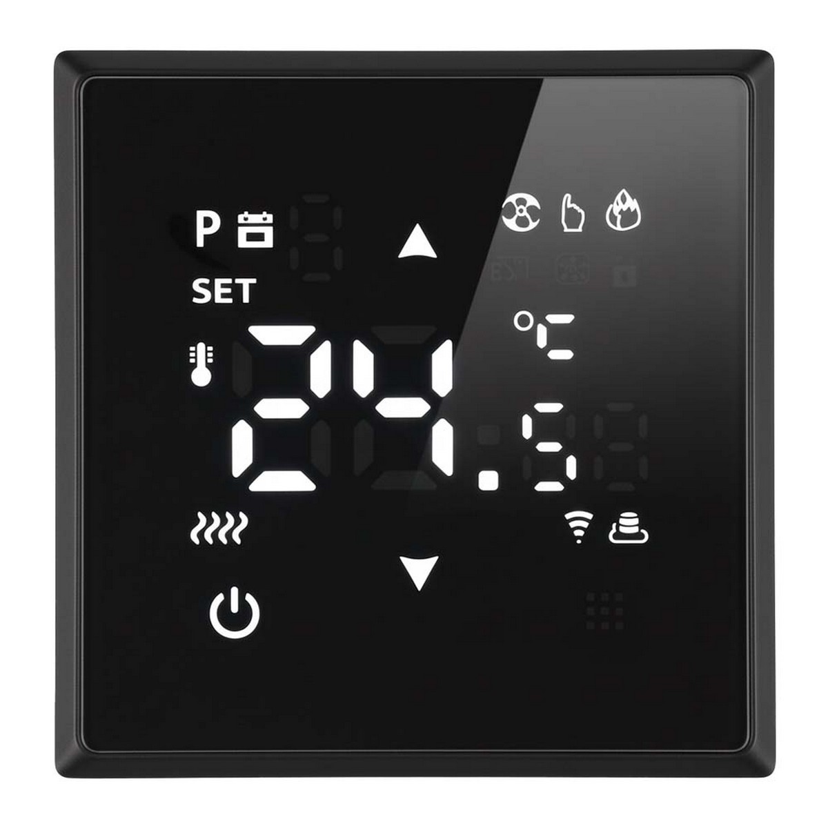 Эмили - Розетки и выключатели Stekker Терморегулятор Wi-Fi STEKKER Эмили RSW00-5119-05 черный уголь soft touch 50377