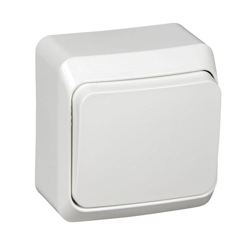 Этюд Белый Выключатель 1-клавишный Systeme Electric Этюд наружный Белый BA10-001B