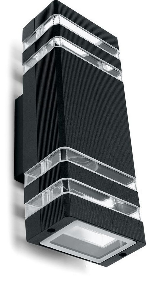 Уличные настенные светильники Светильник садово-парковый Feron DH0807 на стену вверх/вниз  E27 230V черный 41154 