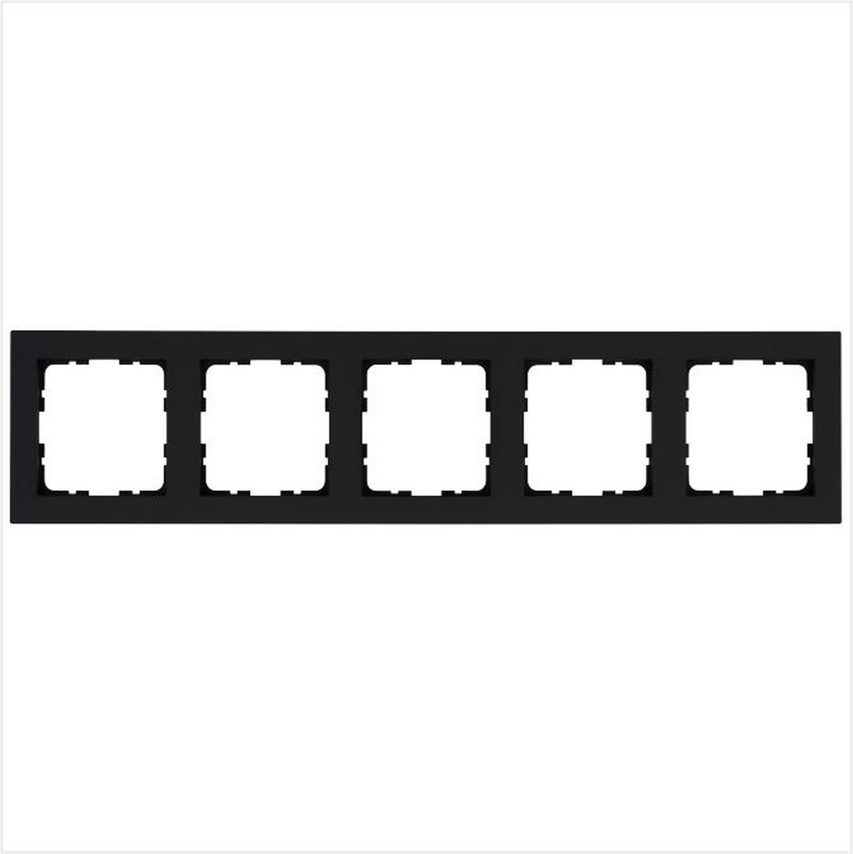 JASMART G - розетки и выключатели Рамка JASMART G-Classic 5-постовая черный матовый (soft touch) G1005PB