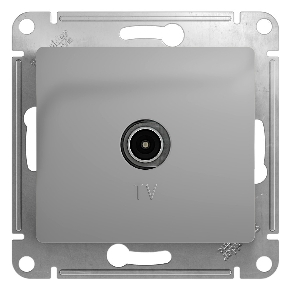 Glossa Алюминий Розетка TV Systeme Electric Glossa Алюминий проходная 4DB GSL000392