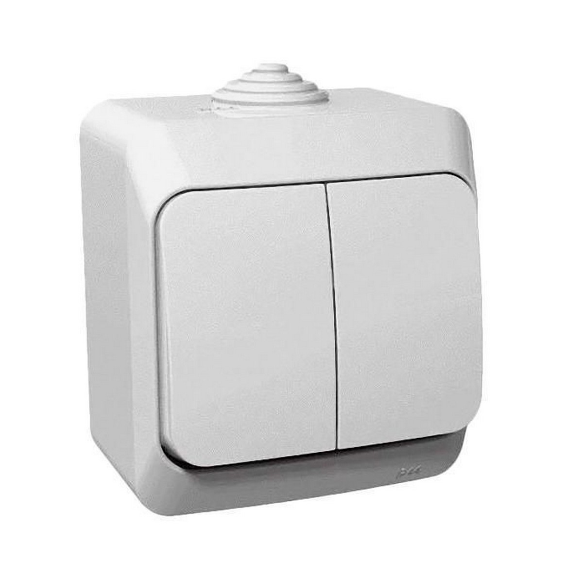 Этюд Белый Выключатель 2-клавишный Systeme Electric Этюд наружный Белый IP44 BA10-042B