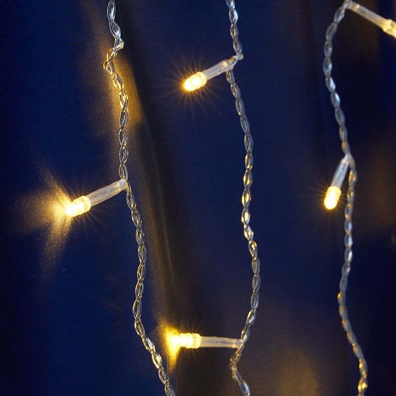 Светодиодная гирлянда Feron CL23 бахрома статичная 5,3м*08м + 3м 230V желтый 220V 41633