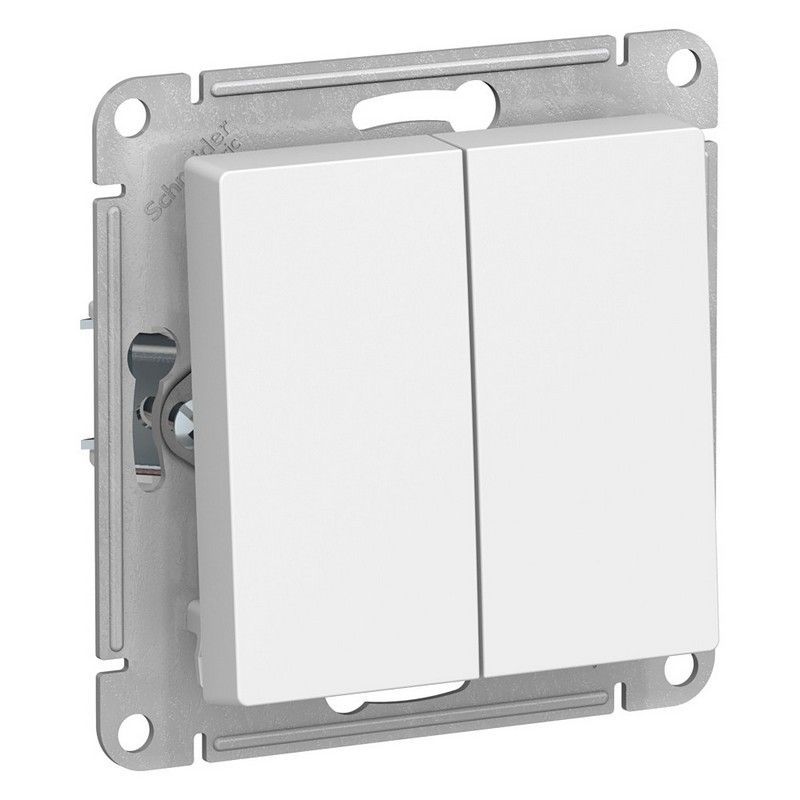 AtlasDesign Белый Выключатель 2-клавишный Systeme Electric AtlasDesign белый ATN000151