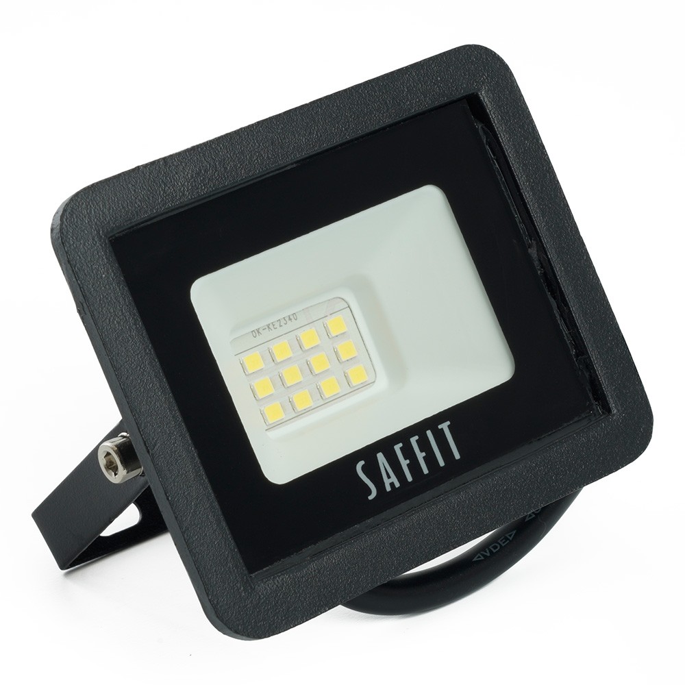 Прожекторы светодиодные Светодиодный прожектор Saffit SFL90-10 10W Черный 4000K 55074