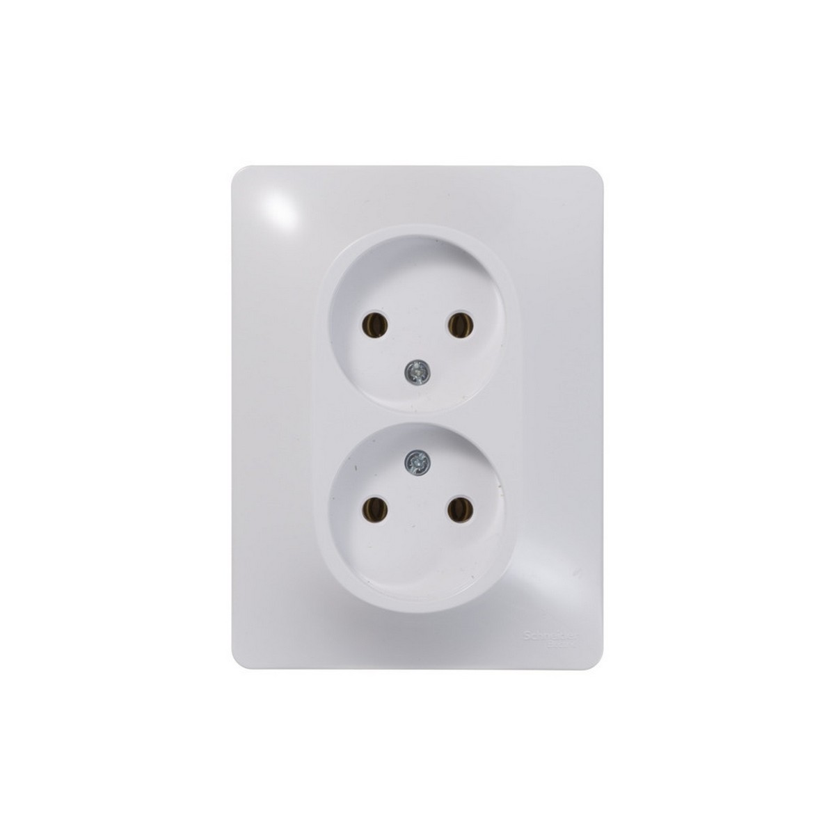 Glossa Белый Розетка Systeme Electric Glossa Белый 2-я без заземления (в сборе с рамкой) GSL000120