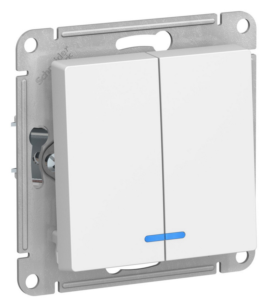 AtlasDesign Лотос Выключатель Systeme Electric AtlasDesign Лотос 2-клавишный с подсветкой, ATN001353