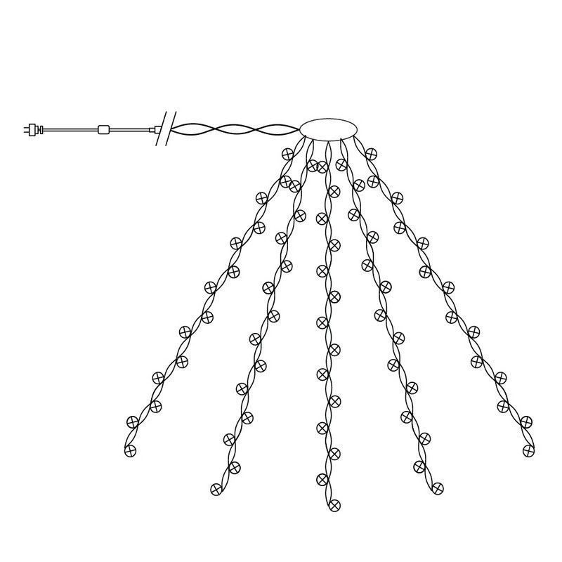 Светодиодная гирлянда Feron CL90 7 веток (2м) + 1.5м 230V 5000K 220V 32372