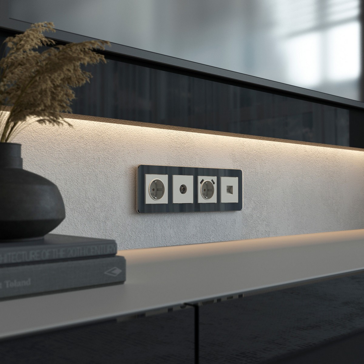 Werkel дымчатый ТВ-Розетка Werkel оконечная (дымчатый) W1283004