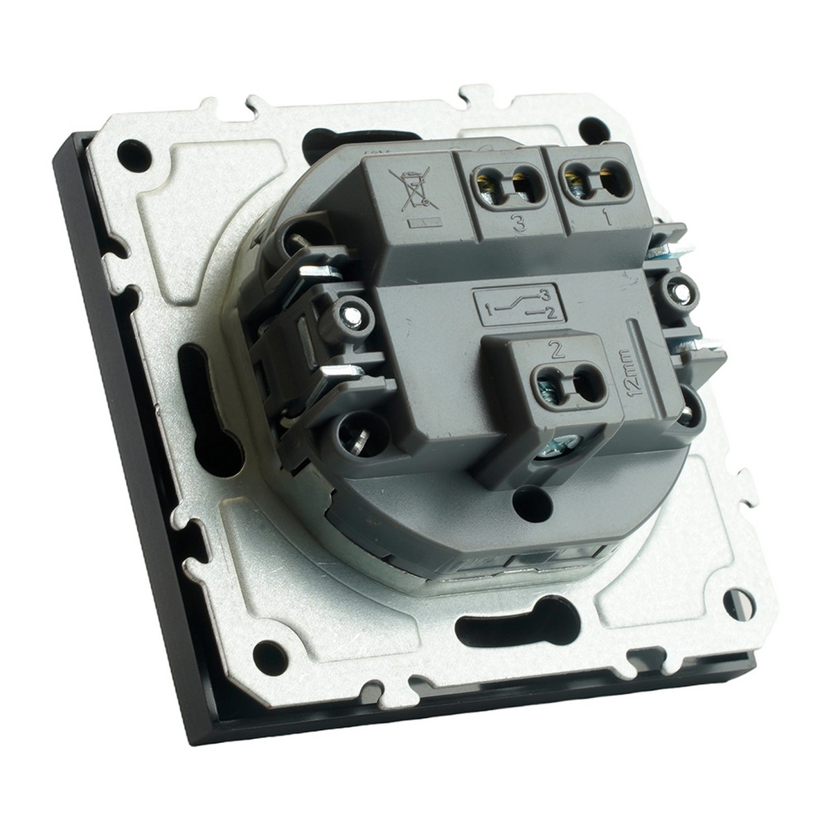 Эмили - Розетки и выключатели Stekker Переключатель 1-клавишный STEKKER Эмили RSW10-5105-05 черный уголь soft touch 49841