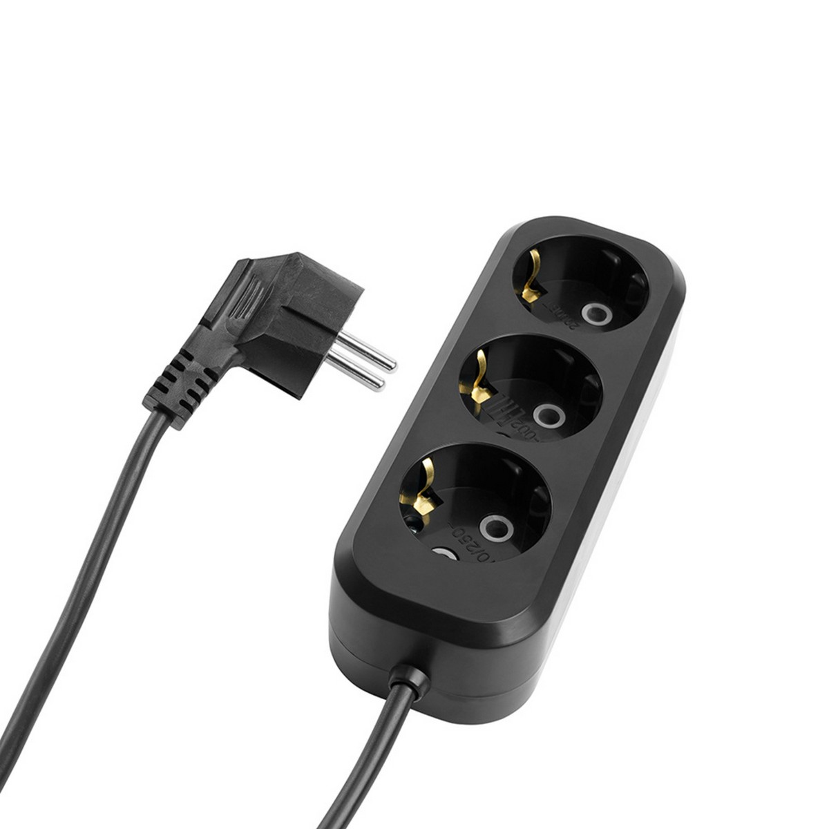 Колодки и удлинители, тройники Удлинитель 3-местный с/з Stekker HM01-30-05 5м 3x0,75 Home (У10-002) черный 50420