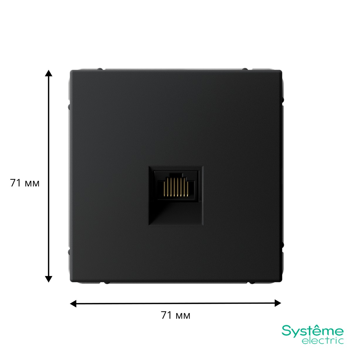 ArtGallery Карбон Розетка Systeme Electric ArtGallery Карбон компьютерная RJ45, кат. 5е, механизм GAL001083