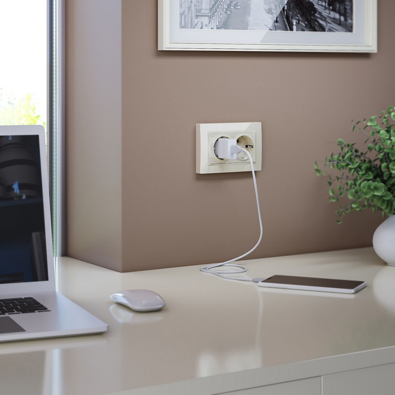 Розетка двойная с заземлением Werkel W1172003 слоновая кость IP20