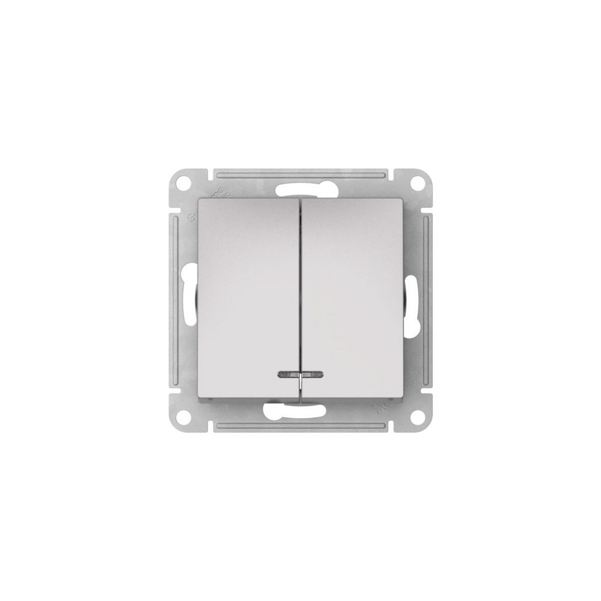 AtlasDesign Алюминий Выключатель SE AtlasDesign Алюминий 2-клавишный с подсветкой быстрозажим. клем. ATN000353S