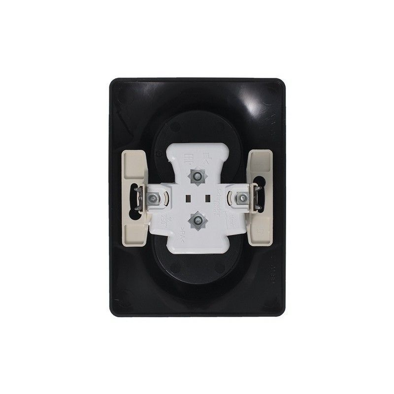 Glossa Антрацит Розетка Systeme Electric Glossa Антрацит двойная без заземления,16А, в сборе GSL000720