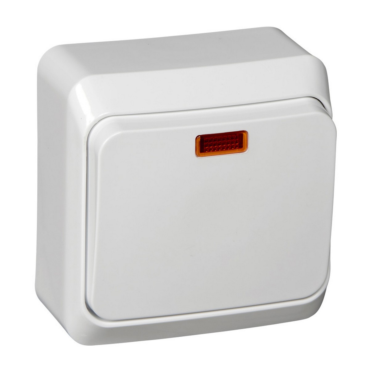 Этюд Белый Выключатель 1-клавишный Systeme Electric Этюд наружный Белый с подсветкой BA10-005B