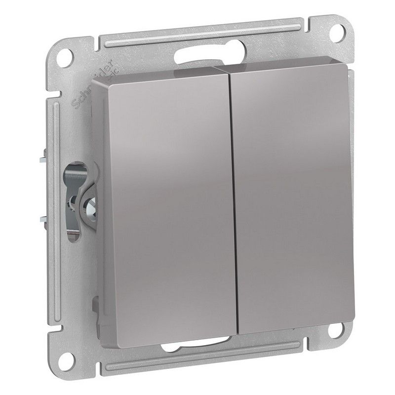AtlasDesign Алюминий Выключатель 2-клавишный Systeme Electric AtlasDesign Алюминий ATN000351