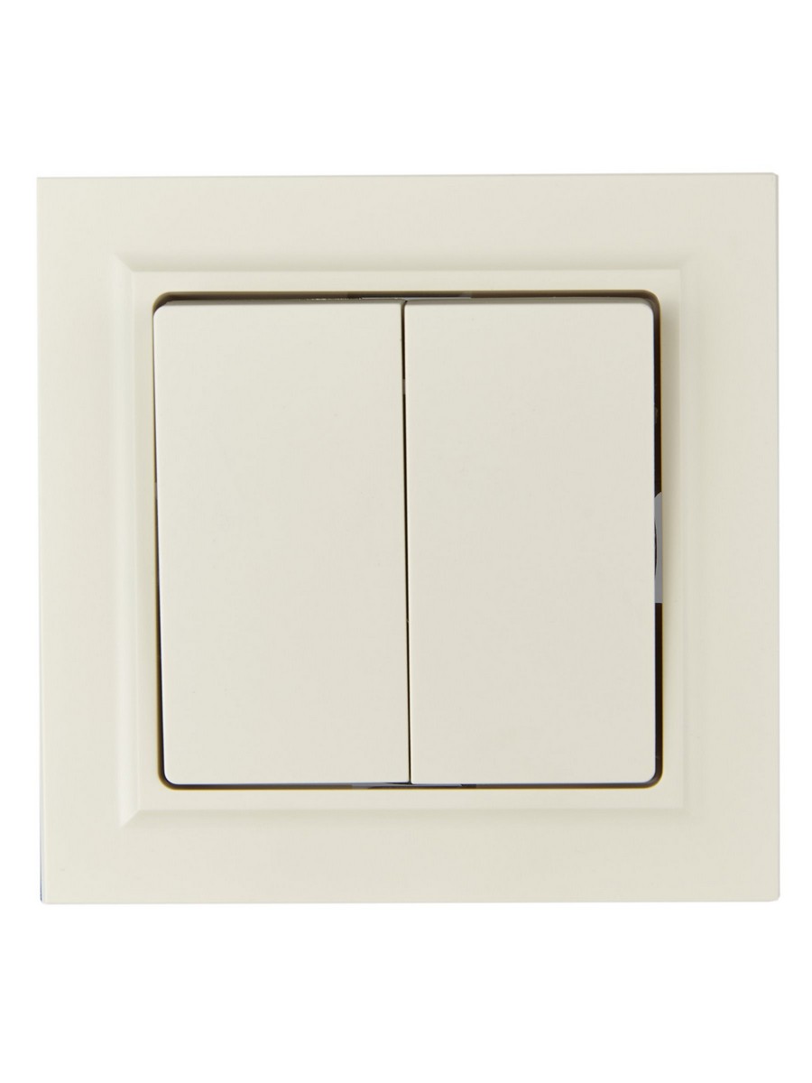 IEK Brite Бежевый Выключатель IEK BRITE Бежевый 2-кл. 10А в сборе ВСР10-2-0-БрКр BR-V20-0-10-K10-F