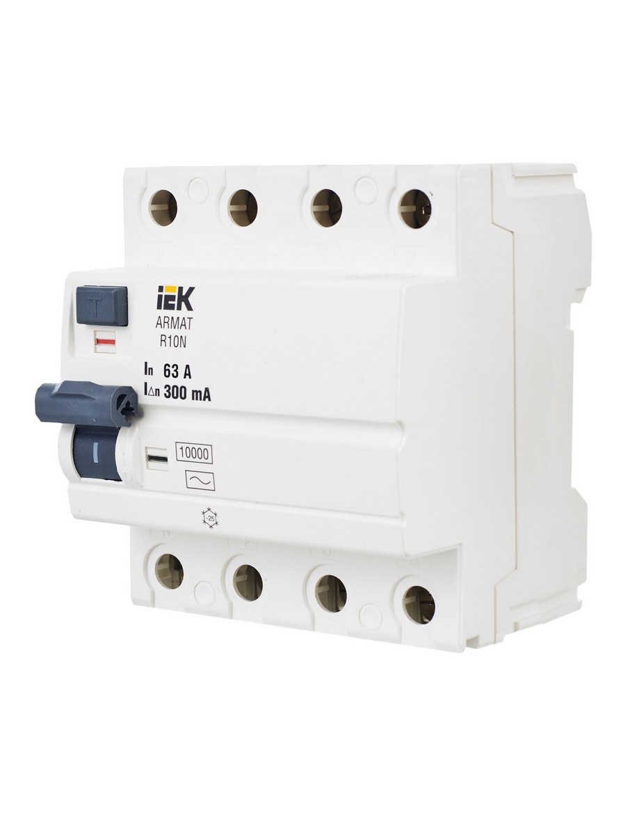 IEK ВДТ УЗО IEK ARMAT R10N 4P 63А 300мА тип AC AR-R10N-4-063C300 