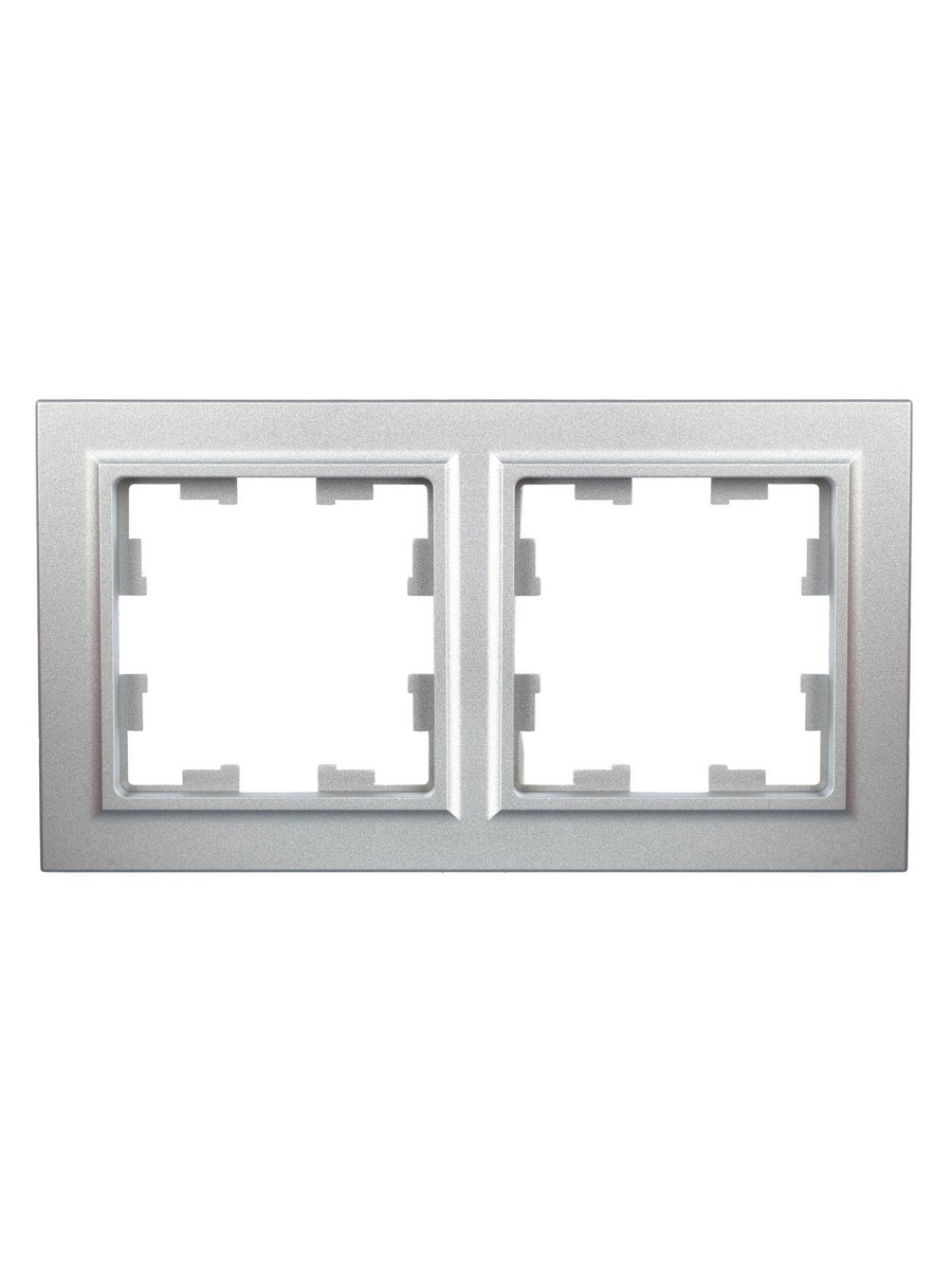 IEK Brite Рамки Рамка IEK BRITE 2-местная РУ-2-БрА алюминий BR-M22-K47