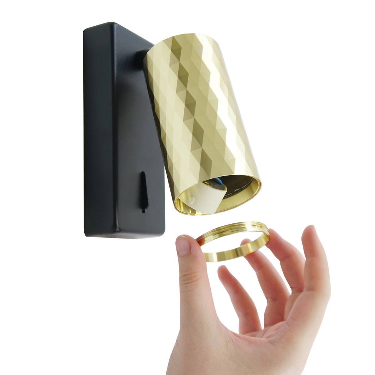 Светильники споты светодиодные Светильник спот Feron ML1880 PRISM GU10 золото и чёрный 48671 