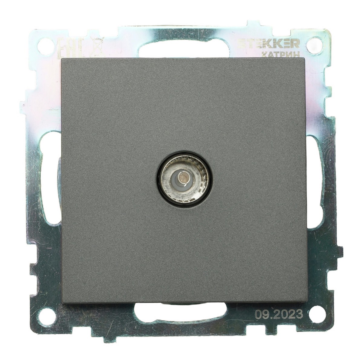 Катрин - Розетки и выключатели Stekker Розетка телевизионная 1-местная STEKKER GLS00-7108-06 75 Ом 5-862МГц Катрин графит 49419