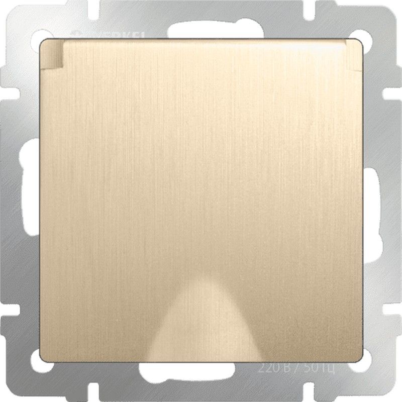 Werkel Шампань рифленный механизмы Розетка электрическая Werkel влагозащ. с зазем. с защит. крышк. и шторк. (шампань рифленый) W1171210