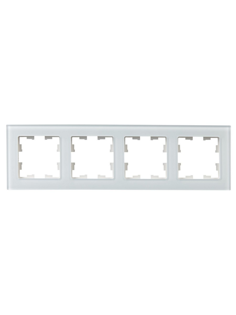 IEK Brite Рамки Рамка IEK BRITE 4-местная РУ-4-2-БрБ стекло белый BR-M42-G-K01