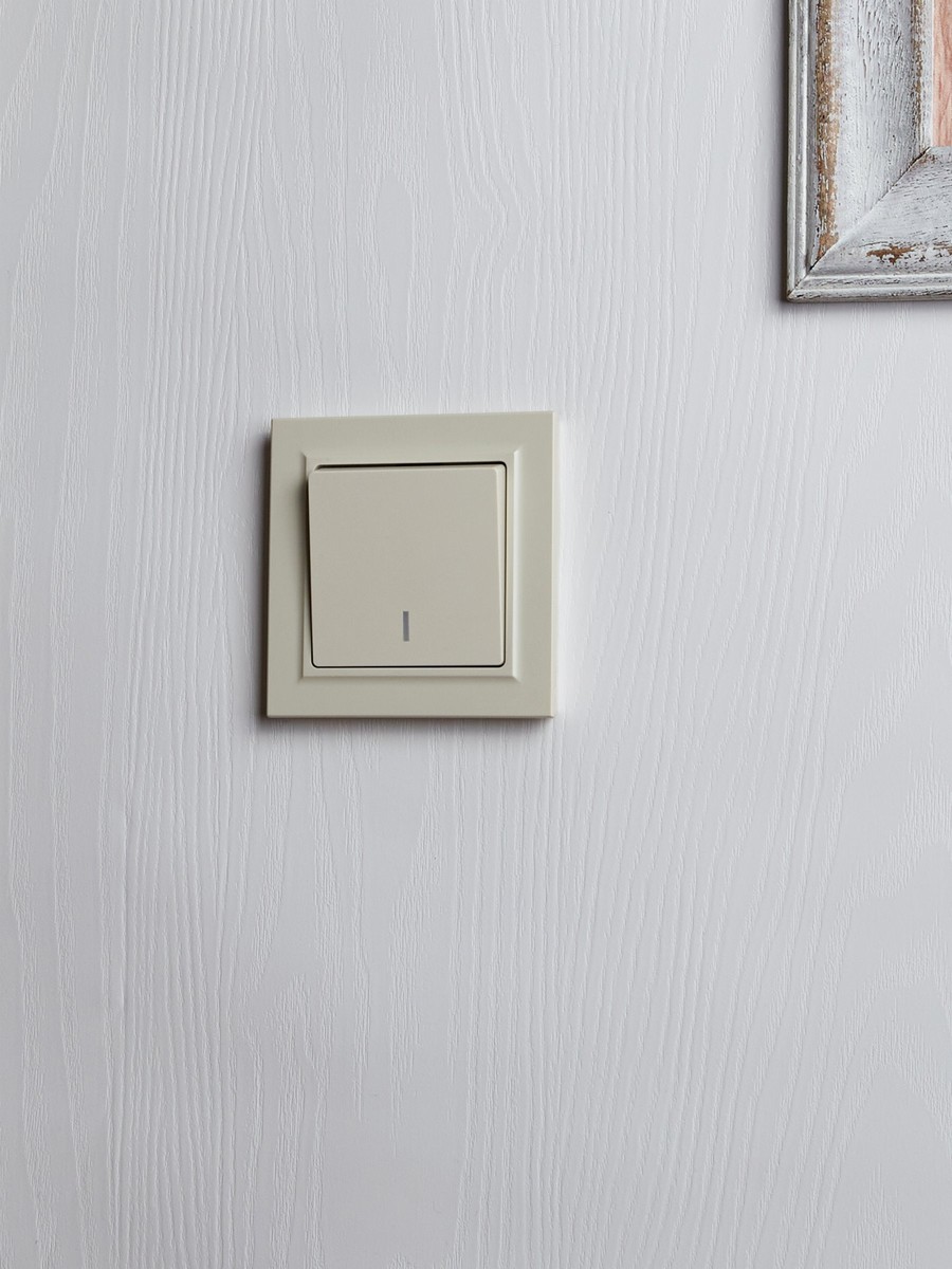 IEK Brite Бежевый Выключатель IEK BRITE 1-клавишный с индикацией 10А ВС10-1-1-БрКр бежевый BR-V10-1-10-K10