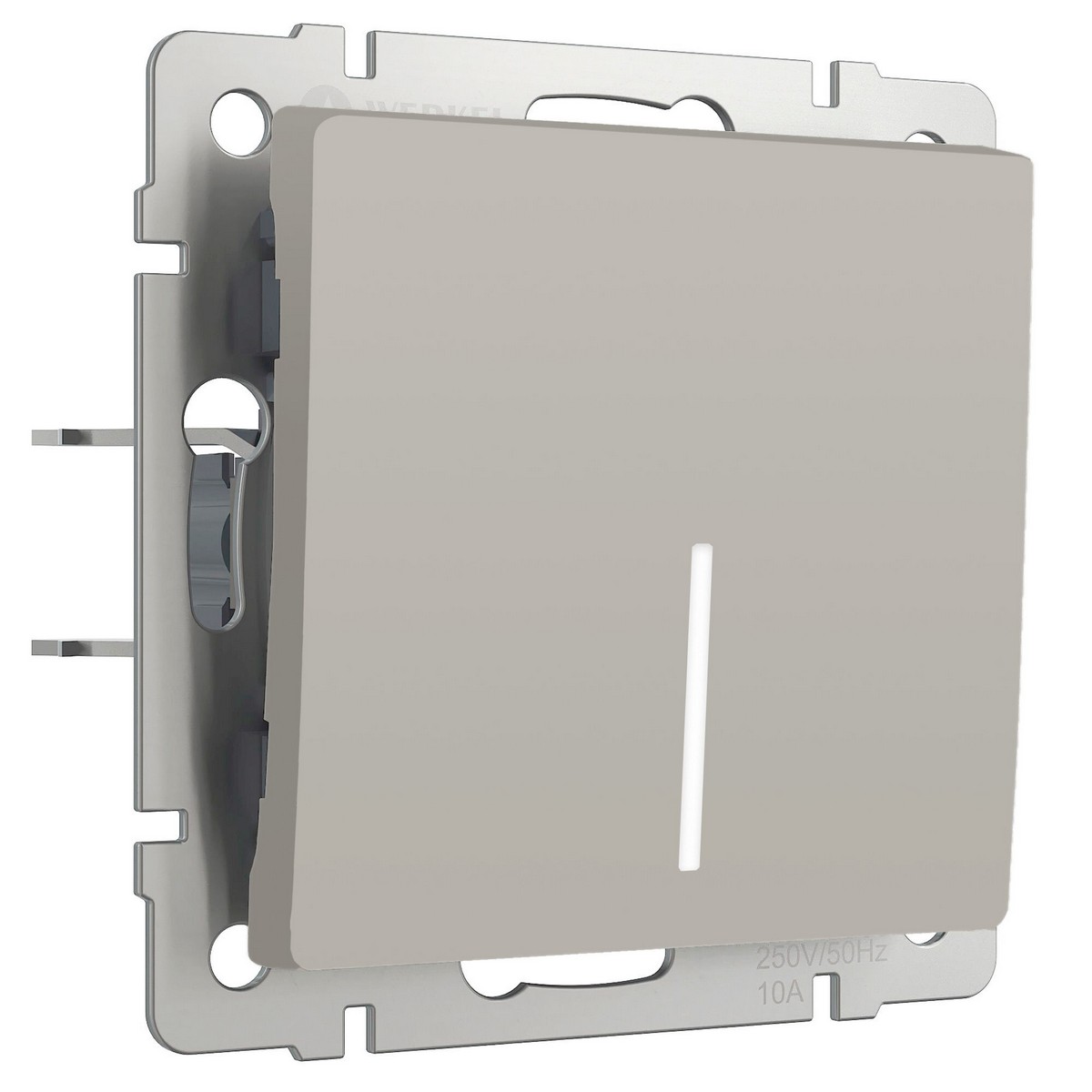 Werkel дымчатый Выключатель Werkel одноклавишный проходной с подсветкой (дымчатый) W1212104