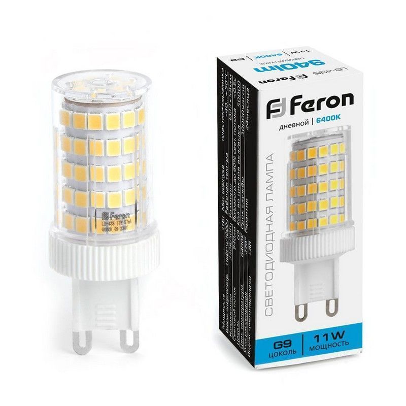 G9 Лампа светодиодная Feron LB-435 G9 11W 6400K 38151 