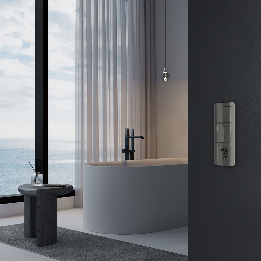 Werkel Графит акрил Выключатель Werkel двухклавишный проходной (графит акрил) W11220440