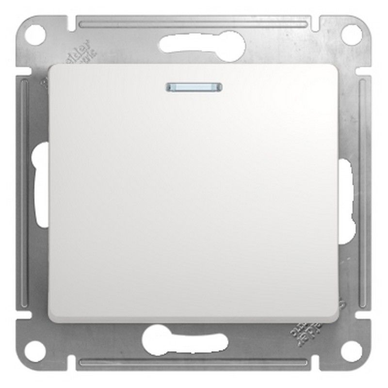 Glossa Белый Переключатель Systeme Electric Glossa Белый 1-клавишный с подсветкой, сх.6а GSL000163