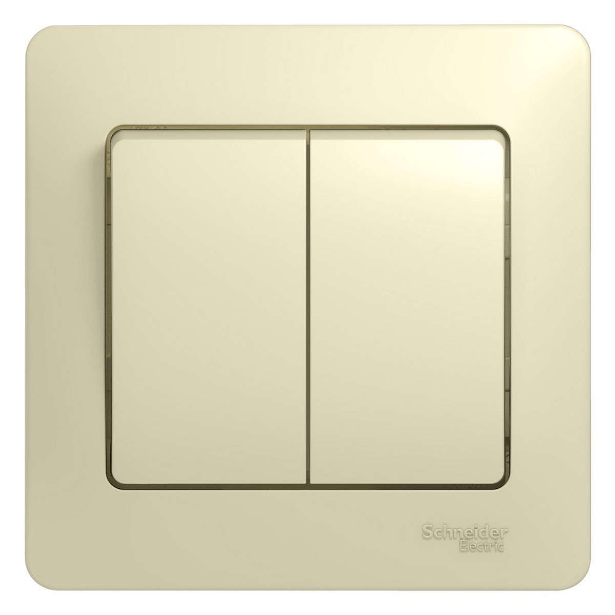 Glossa Бежевый Выключатель Systeme Electric Glossa Бежевый 2-клавишный, сх.5 (в сборе с рамкой) GSL000252