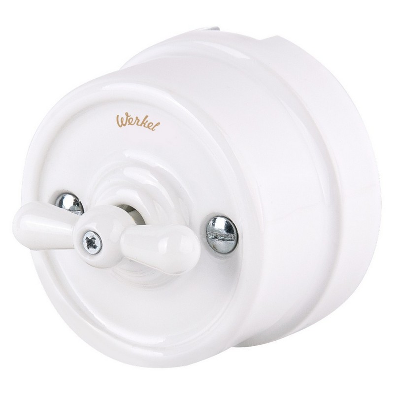 Werkel Ретро Переключатель Werkel ретро WL18-01-03 одноклавишный (белый)