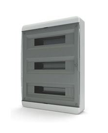 Пластиковые боксы и щиты Tekfor Щит распределительный Tekfor BNK 40-54-1 на 54 мод накладной IP41 прозрачная черная дверца