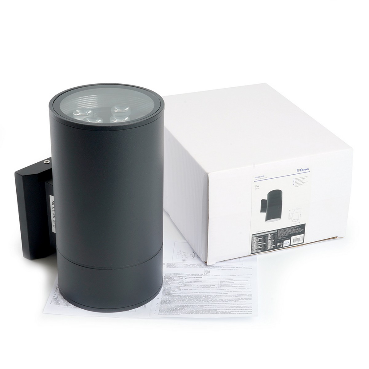 Уличные настенные светильники Светильник уличный светодиодный Feron DH0709 9W 850Lm 4000K черный 48353 