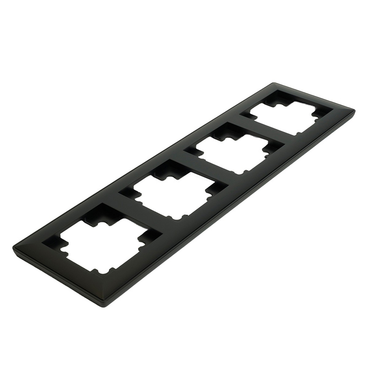 Катрин - Розетки и выключатели Stekker Рамка STEKKER 4-местная Катрин стекло черный PFR00-7004-05 39815