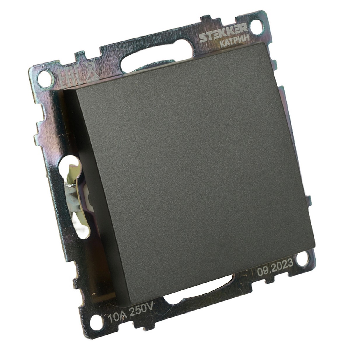 Катрин - Розетки и выключатели Stekker Выключатель 1-клавишный STEKKER GLS10-7103-06 250V 10А Катрин графит 49410