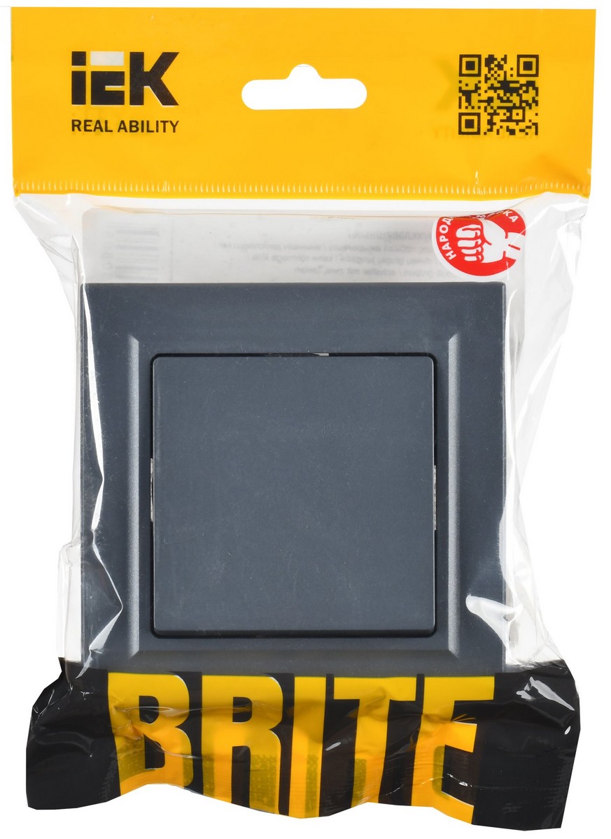 IEK Brite Маренго Выключатель IEK BRITE Маренго 1-кл. 10А в сборе ВСР10-1-0-БрМ BR-V10-0-10-K35-F