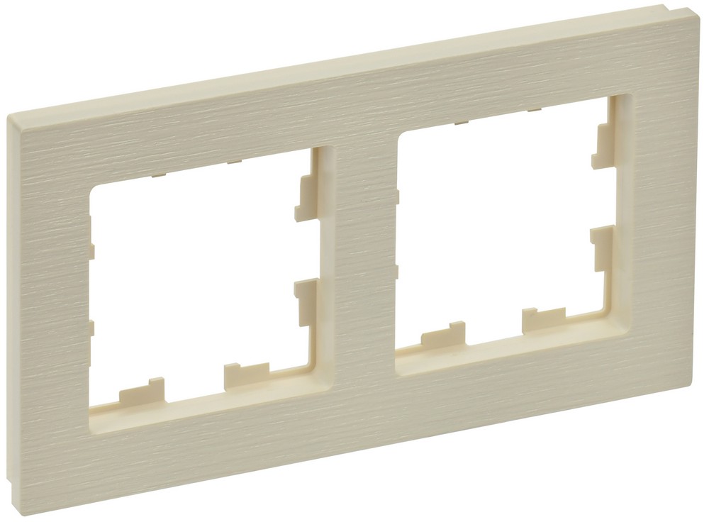 IEK Brite Рамки Рамка IEK BRITE DECOR Бежевый рифленый 2-м РУ-2-Бр BR-M22-51-K10