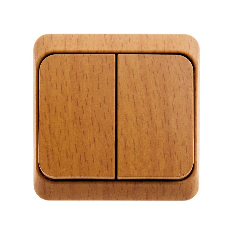 Этюд Дача Выключатель 2-клавишный Systeme Electric Этюд наружный Дача Темный бук BA10-002T