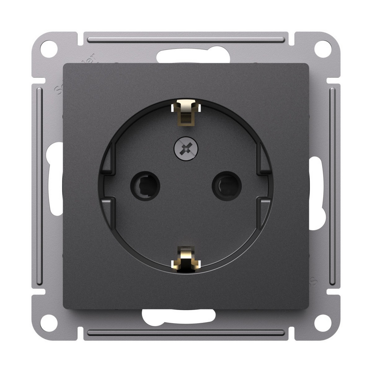 AtlasDesign Базальт Розетка Systeme Electric AtlasDesign Базальт с/з со шторками, ATN001445